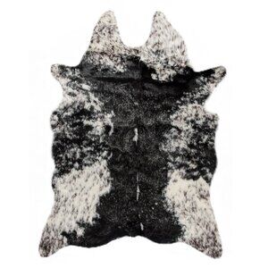 Luxe Home Decor Classic Faux Hide Rug | 1-Piece | Edinburgh s&p black/white